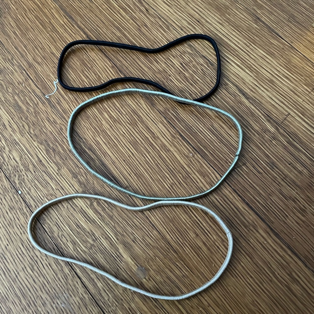 SCUNCI Thin Elastic Athletic Hair Headband Set of 3